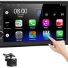 Android Car Stereo Double Din with Navigation 7 Inch HD Touch Screen Car Multimedia Radio Audio Bluetooth FM GPS WiFi USB Mirror Link Split Screen with Backup Camera