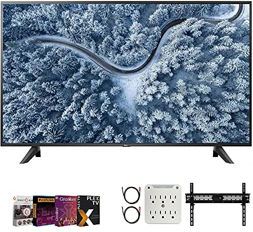 LG 55UP7000PUA 55 inch UP7000 Series 4K LED UHD Smart webOS TV 2021 Model Bundle with Premiere Movies Streaming 2020 + 37-70 Inch TV Wall Mount + 6-Outlet Surge Adapter + 2X 6FT 4K HDMI 2.0 Cable