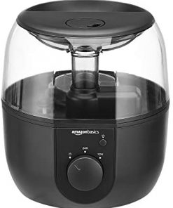 Amazon Basics Ultrasonic Cool Mist Humidifier with Essential Oil Diffuser and Nightlight, Knob Control - 2 Liter, Black