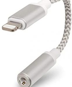 Realm Lightning to 3.5mm Headphone Jack Adapter, 3.5mm Audio Adapter Compatible with iPhone, White