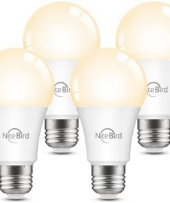 Smart Light Bulbs, Nitebird Dimmable LED Bulbs Work with Alexa and Google Home, 2700K Warm White 800 Lumens WiFi Light Bulb, A19 E26 75W Equivalent, 2.4GHz WiFi Only, No Hub Required, 4 Pack