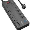 Smart Plug, Power Strip, POWSAV Smart Home WiFi Surge Protector with 5 Smart Outlets (Works with Alexa & Google Home) and 5 Always on outlets and 4 USB Ports, 6 Feet Extension Cord, Black, ETL Listed