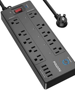 Smart Plug, Power Strip, POWSAV Smart Home WiFi Surge Protector with 5 Smart Outlets (Works with Alexa & Google Home) and 5 Always on outlets and 4 USB Ports, 6 Feet Extension Cord, Black, ETL Listed