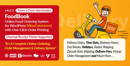 FoodBook | Online Food Ordering & Delivery System for WordPress with One-Click Order Printing