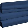 Amazon Basics Lightweight Super Soft Easy Care Microfiber Bed Sheet Set with 14" Deep Pockets - Full, Navy Blue