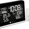 Ambient Weather WS-8600 Weather Station Clock with 256 Color Changing Ambient Temperature Display, Wireless Temperature, Humidity, and Barometer (Black)