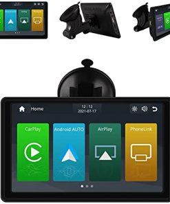 BROxiongdi GPS Navigation, Wireless Dashboard Console with Apple Carplay/Android Auto, 7 Inch IPS Touchscreen, Multimedia Player, Mirror Link, SiriusXM, Google, Siri Assistant