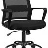 Furmax Office Ergonomic Mesh Desk Modern Mid Back Task Home Chair with Lumber Support and armrest,Black