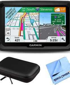 Garmin 5" GPS Navigator for Trucks & Long Haul (010-01858-02) 580LMT-S Bluetooth Voice Activated Live Traffic North America Lifetime Maps Bundle with Hard EVA 7" Case & Microfiber Cloth