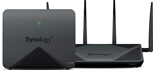 Synology RT2600ac 4x4 Dual-Band Gigabit Wi-Fi Router with mesh Wi-Fi and MR2200ac Mesh Wi-Fi Router