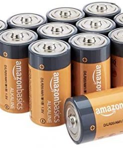 Amazon Basics 12 Pack D Cell All-Purpose Alkaline Batteries, 5-Year Shelf Life, Easy to Open Value Pack