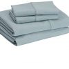 Amazon Basics Lightweight Super Soft Easy Care Microfiber Bed Sheet Set with 14" Deep Pockets - Queen, Spa Blue