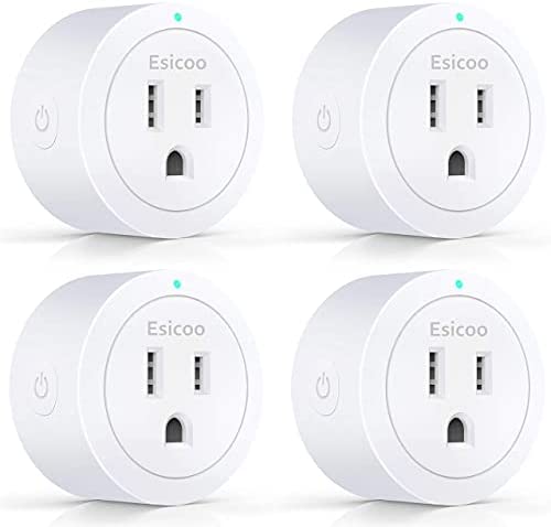 Smart Plug ESICOO - Plug A Certified Compatible with Alexa, Echo & Google Home – Only WiFi 2.4G