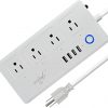 Smart Power Strip, WiFi Surge Protector, Voice Control Compatible with Alexa & Google Assistant, 4 AC Outlets 4 USB Port, APP Individual Control, Timer Schedule, No Hub Required