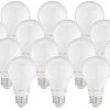 Amazon Basics 60W Equivalent, Daylight, Dimmable, 10,000 Hour Lifetime, A19 LED Light Bulb | 16-Pack