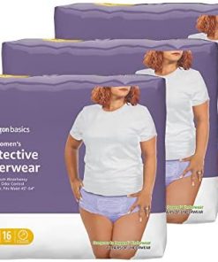 Amazon Basics Incontinence & Postpartum Underwear for Women, Maximum Absorbency, Extra Large, 48 Count, 3 Packs of 16 (Previously Solimo)