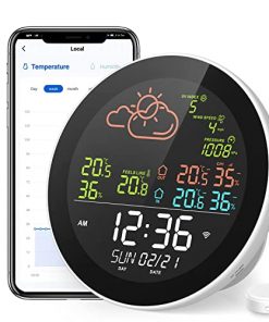 Weather Stations Wireless Indoor Outdoor Hygrometer Thermometer for Home with External WiFi Temperature Sensor Humidity Gauge Room Thermometer with Alert Temperature and Humidity Monitor