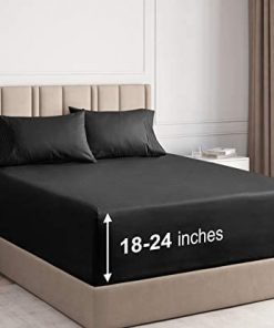 Extra Deep Pocket Sheets - 4 Piece Sheet Set - Queen Sheets Deep Pocket- Extra Deep Pocket Queen Sheets - Deep Fitted Sheet Set - Extra Deep Pocket Queen Size Sheets - Easily Fits Extra Deep Mattress