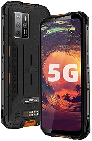 OUKITEL WP10 5G Rugged Smartphone, 2021 7nm 2GHz Dimensity CPU 8GB + 128GB 1Gbp/s Android 10 8000mAh Waterproof Unlocked Cell Phone, 6.67’’ 24001080 FHD+ 4K Record Global Quad Cameras Mobile Phone