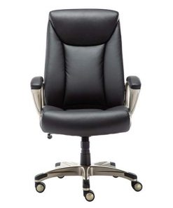 Amazon Basics Bonded Leather Big & Tall Executive Office Computer Desk Chair, 350-Pound Capacity - Black
