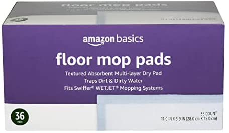 Amazon Basics Dry Floor Mop Pads (Previously Solimo), 36 Count (Pack of 1)