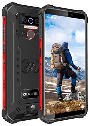 OUKITEL WP5 Pro (2021) Rugged Smartphone, 8000mAh Battery 4GB +64GB Android 10 Unlocked Cell Phones IP68 Waterproof 4G LTE Dual SIM Triple Camera 5.5 HD+ Global Version Face ID Fingerprint GPS