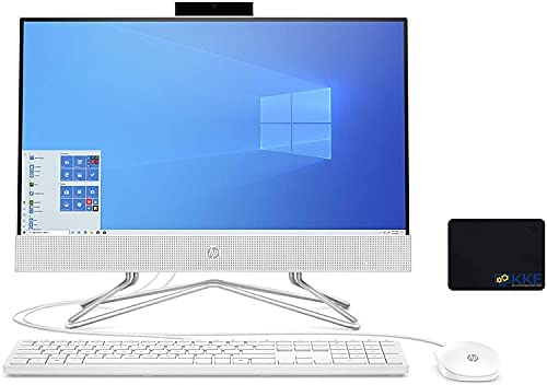2021 HP 22 All in One Desktop, 22" FHD Display, Intel Celeron G5905T Processor, 12GB DDR4 Memory, 1TB PCIe NVMe M.2 SSD, Pop-up Webcam, DVD-RW, USB Wired Mouse & Keyboard, Windows 10 Home, White