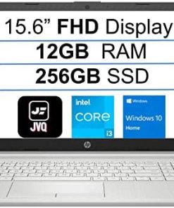 2022 Newest HP 15.6" FHD 1080P IPS Display Laptop Computer, 11th Gen Intel Core i3-1115G4(Up to 4.1GHz), 12GB RAM, 256GB SSD, Webcam, Bluetooth, Wi-Fi, HDMI, Finger Print Reader, Windows 10 S, Silver