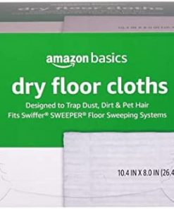 Amazon Basics Dry Floor Cloths to Clean Dust, Dirt, Pet Hair, 64 Count (Previously Solimo)