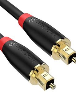 Digital Optical Audio Cable Toslink Cable - [24K Gold-Plated, Ultra-Durable] [S] Syncwire Fiber Optic Male to Male Cord for Home Theater, Sound Bar, TV, PS4, Xbox, Playstation & More – 5.9ft