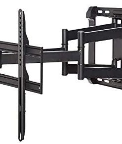 Amazon Basics Heavy-Duty Extension Dual Arm, Full Motion Articulating TV Mount for 37-80 inch TVs up to 132 lbs, fits LED LCD OLED Flat Curved Screens