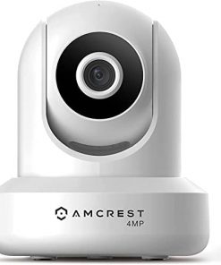 Amcrest 4MP UltraHD Indoor WiFi Camera, Security IP Camera with Pan/Tilt, Two-Way Audio, Night Vision, Remote Viewing, 2.4ghz, 4-Megapixel @30FPS, Wide 90° FOV, IP4M-1041W (White)