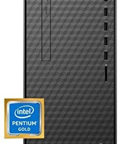 HP Desktop PC, Intel Pentium Gold G6400 Processor, 8 GB of RAM, 256 GB SSD Storage, Windows 10 Home, High-Speed Performance Computer, 8 USB Ports, Business, Study, Videos, & Gaming (M01-F1014, 2020)