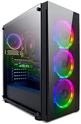 YEYIAN Katana R02 Gaming PC Desktop Computer, AMD Ryzen 5 5600X 6-Core 3.7GHz, GeForce RTX 3070 8GB GDDR6, 1TB NVMe SSD, 16GB DDR4 3600MHz, RGB Fans, Windows 10 Home 64-bit, 802.11ac Wi-Fi, ATX Case