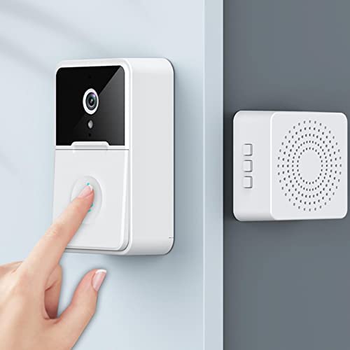 2022 Release Ring Video Doorbell, Smart Wireless Remote Video Doorbell Intelligent Visual Doorbell Home Intercom Hd Night Vision Door Doorbell Easy Installation, Two-Way Audio Intercom (A-White)