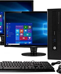 HP Elite 800G1 Desktop Computer Package - Intel Quad Core i5 3.3GHz, 16GB RAM, 240GB SSD 2TB HDD, Windows 10 Pro, Dual 19 inch Monitors, Keyboard, Mouse (Renewed)