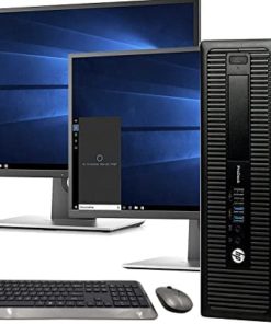 HP 600 G1 SFF Computer Desktop PC, Intel Core i7 3.4GHz Processor, 16GB Ram, 128GB M.2 SSD, 2TB HDD, Wireless Keyboard Mouse, WiFi | Bluetooth, New HP Dual 27 FHD LED Monitor, Windows 10 (Renewed)
