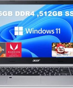Newest Acer Aspire 5 15.6" FHD Laptop Computer Ryzen 3 3350U Quad-Core Mobile Processor 16GB RAM 512GB SSD, Backlit KB, Fingerprint Reader, WiFi6, HDMI, Windows 11 S Model , E.S 32GB USB Card
