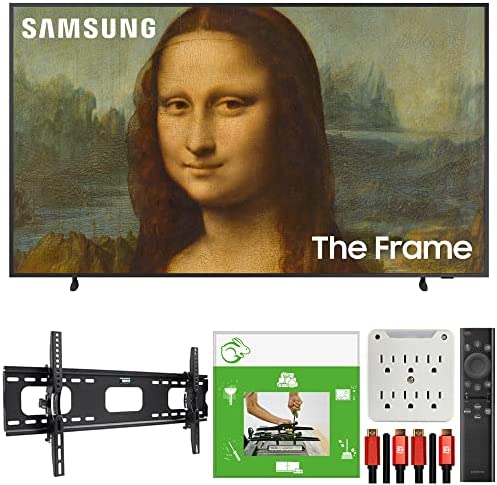 SAMSUNG QN75LS03BA 75 inch The Frame QLED 4K UHD Quantum HDR Smart TV (2022) Bundle with TaskRabbit Installation Services + Deco Gear Wall Mount + HDMI Cables + Surge Adapter