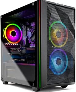 SkyTech Chronos Mini Gaming Computer PC Desktop - Intel Core-i3 10100F 3.6GHz, GTX 1650 4G, 500GB SSD, 8G 3000, RGB Fans, AC WiFi, Windows 10 Home 64-bit