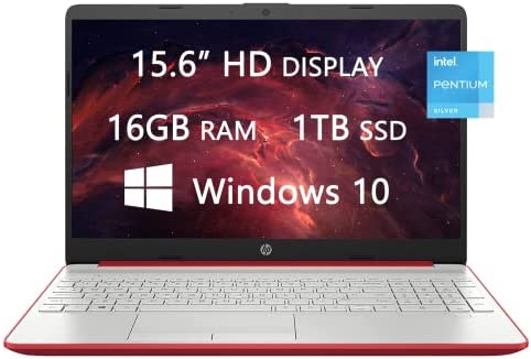 2022 Newest HP Laptops, 15.6 inch HD Computer, Intel Pentium Silver N5030, 16GB RAM, 1TB SSD, 1-Year Office 365, Ethernet, Webcam, Wi-Fi, Bluetooth, Fast Charge, Windows 10, LIONEYE HDMI Cable